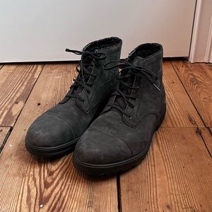 Mens Blundstone Lace Up Leather Boots Rustic Black Size 10.5 Excellent Condition